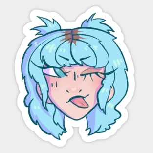 Blue Haired Girl Sticker